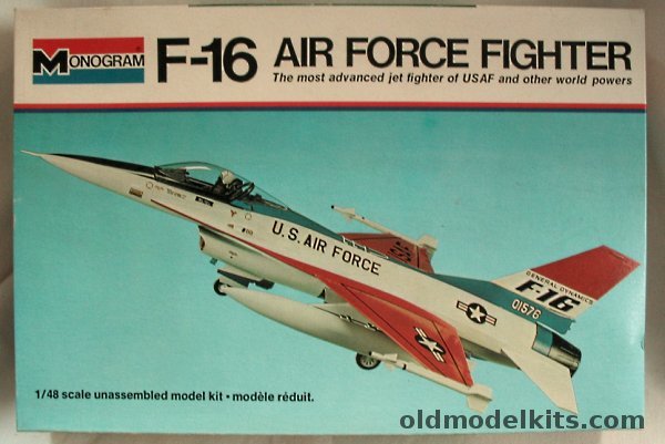 Monogram 1/48 General Dynamics F-16 Fighting Falcon, 5401 plastic model kit